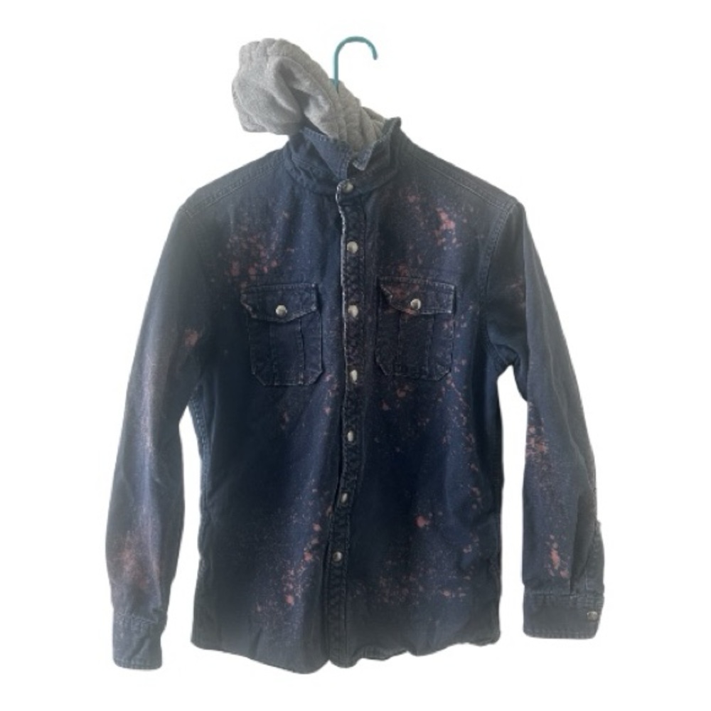 Custom Bleach Dyed Sonoma Sherpa Lined Denim Jacket Small